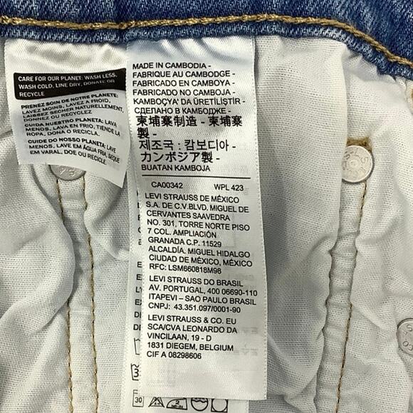 Levis 501 Womens 27x28 Light Wash Denim Skinny High Rise Jeans Stretch OS24-19 - Picture 8 of 12